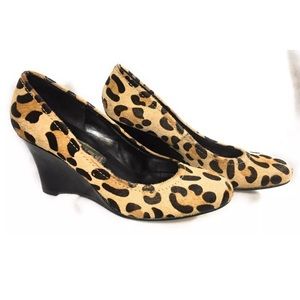 Steve Madden Calf Hair Leopard Print Wedges